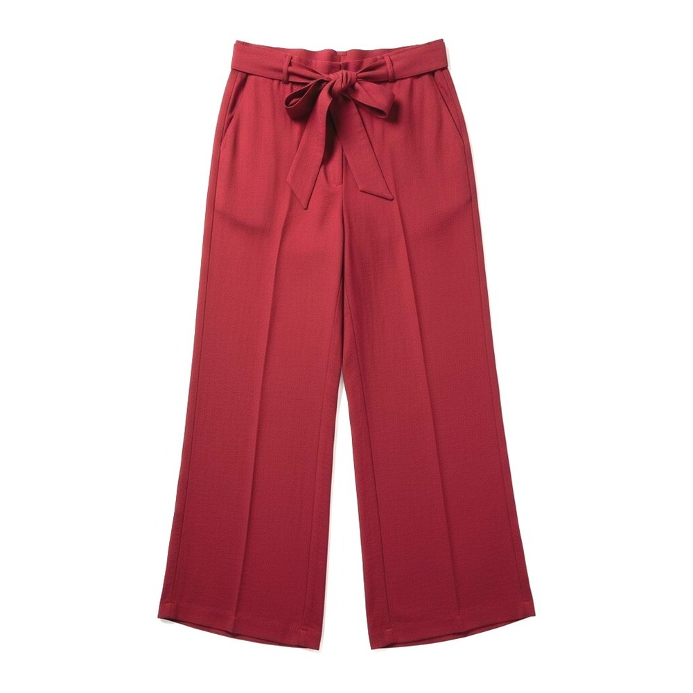 Maeve Red Wide Leg Tie Waist Palazzo Pants‎ Ladies Sz 8 Career Trousers